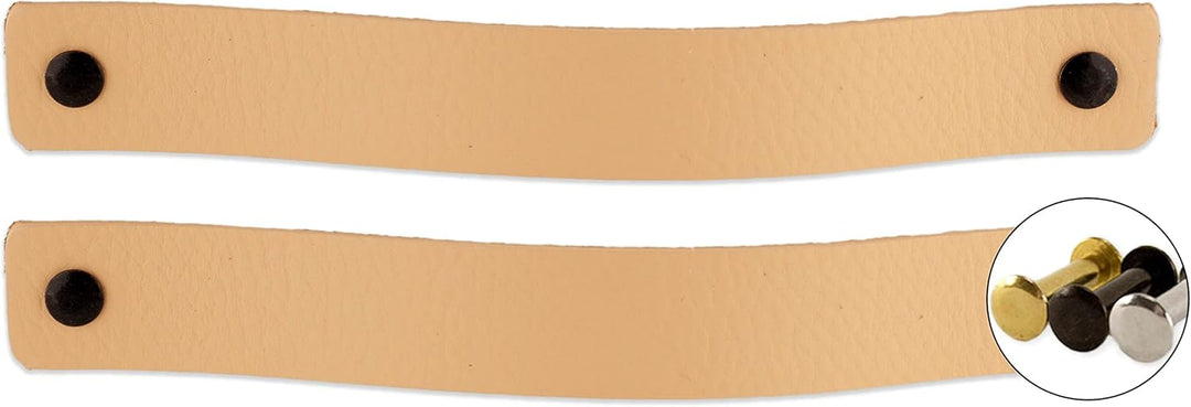 Brute Strength - Ledergriffe für Möbel - Natur - 6 Stück - 20 x 2,5 cm - Schrankgriff, Türgriff für