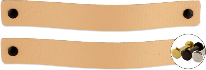 Brute Strength - Ledergriffe für Möbel - Natur - 6 Stück - 20 x 2,5 cm - Schrankgriff, Türgriff für