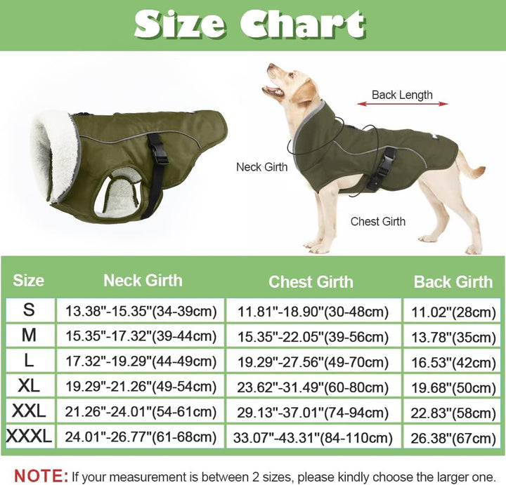 EMUST Kälteschutzmantel für Hunde, mit Fleecefutter, für kleine/mittlere Grössen, wasserabweisende,