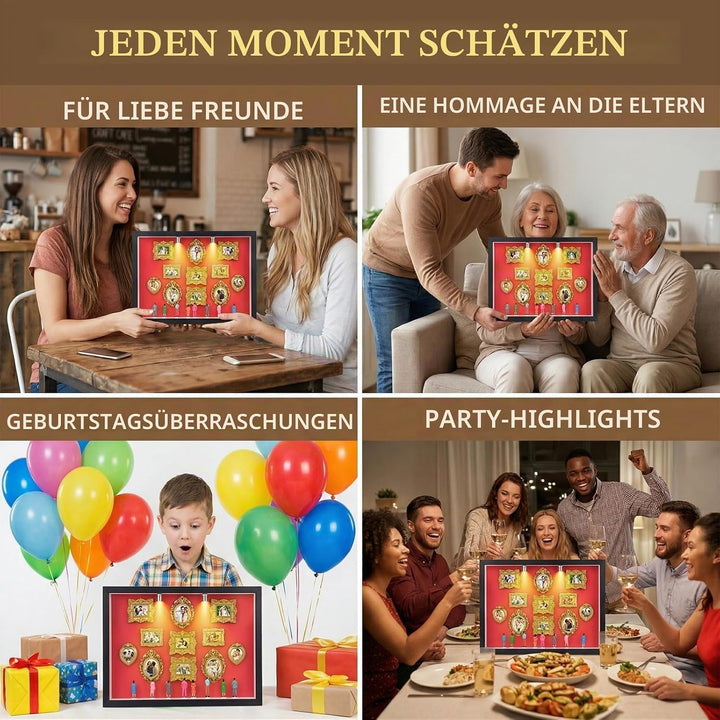 Pipihome DIY Mini Museum Bilderrahmen, Mini Figuren Menschen Museum Silhouette Box mit LED Licht &amp; G