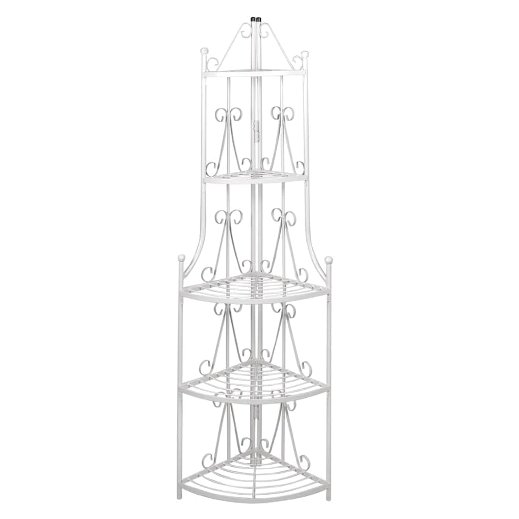 vidaXL Pflanzentreppe Blumenregal Standregal Eckregal Blumentreppe Stahl weiss, Weiss