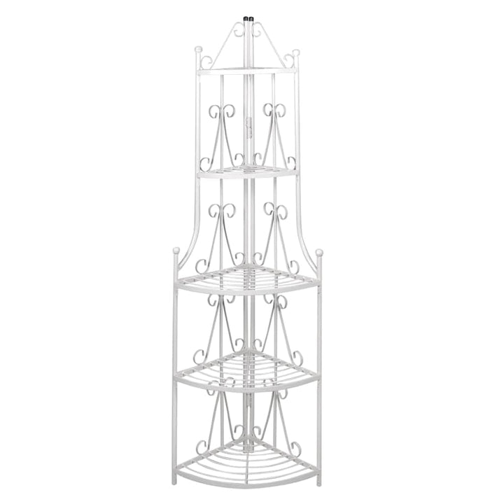 vidaXL Pflanzentreppe Blumenregal Standregal Eckregal Blumentreppe Stahl weiss, Weiss