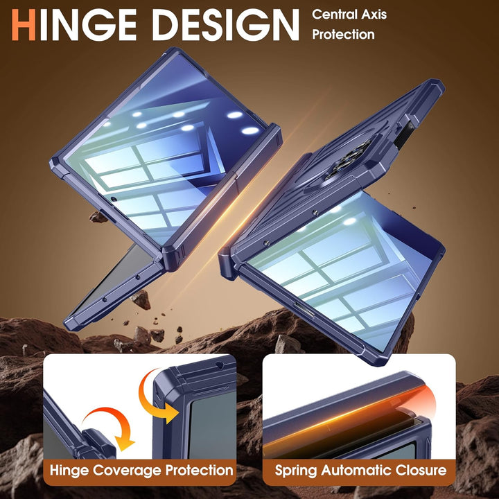 spoovcto für Samsung Galaxy Z Fold 7 Hülle: Dualer Ständer Horizontal/Vertikal, Militärstandard Scha