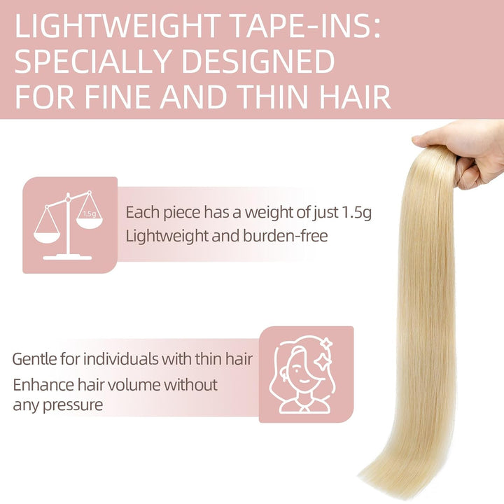 Silk-co Tape in Extensions Echthaar 30g, 20stk leicht Tape Extensions Echthaar, Remy Haarverlängerun