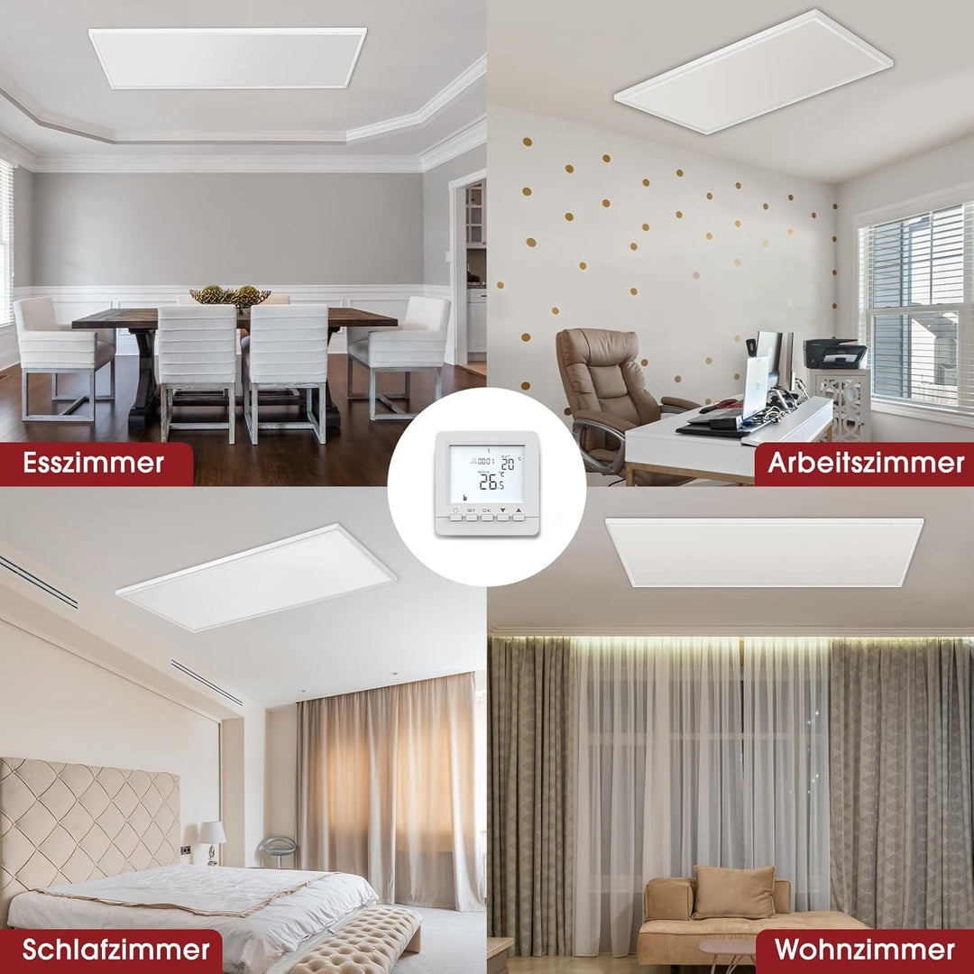 Infrarotheizung Deckenmontage mit Thermostat 400W, APP Fernbedienung Steuerung, Infrarot Deckenheizu
