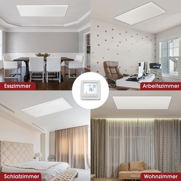 evokor Infrarotheizung Deckenmontage mit Thermostat 400W, Infrarot Deckenheizung mit Überhitzungssch