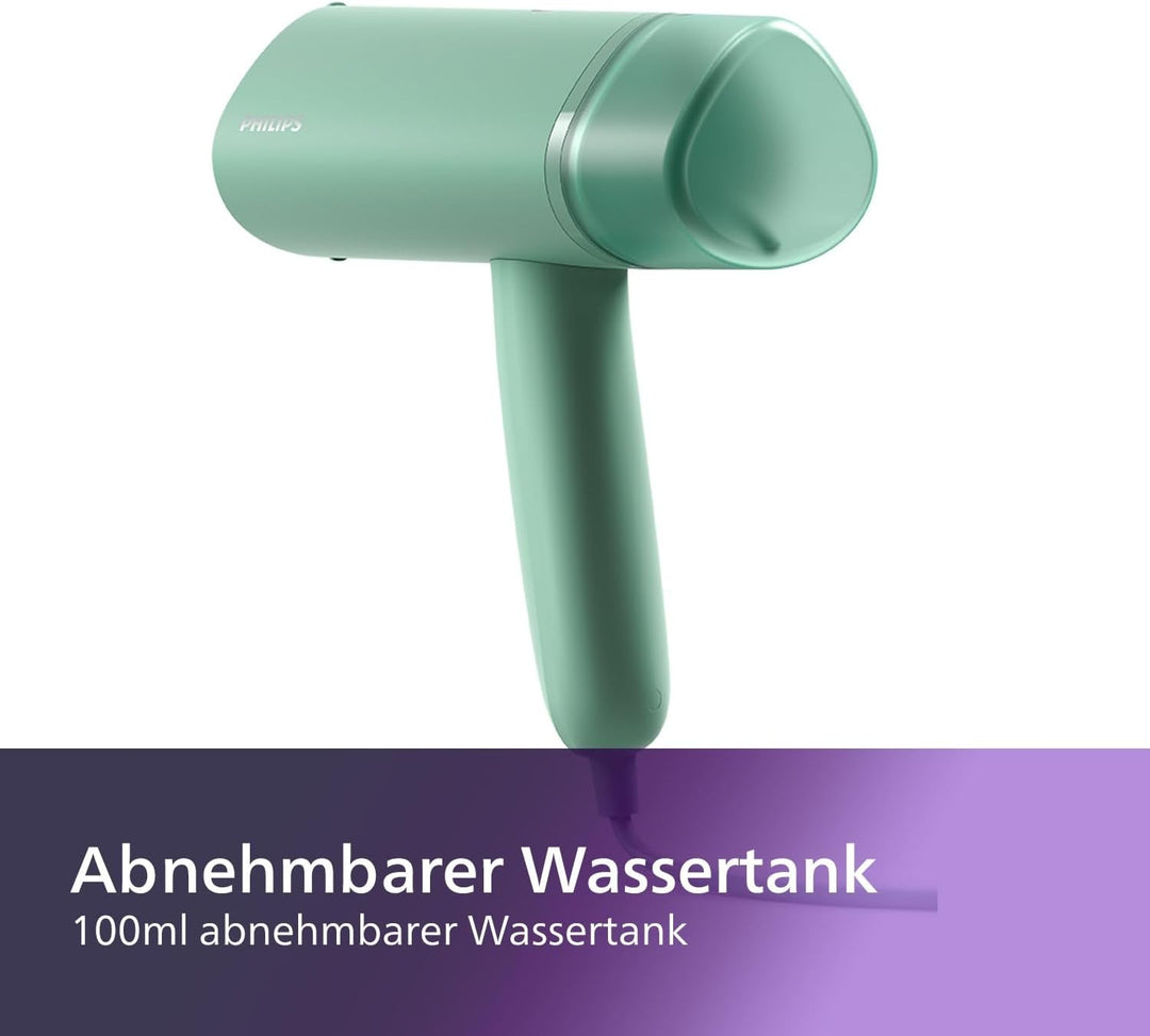 Philips 3000-Serie Tragbarer Dampfglätter - 1000 W, Kompakt und Faltbar, 100ml Wassertank konstante