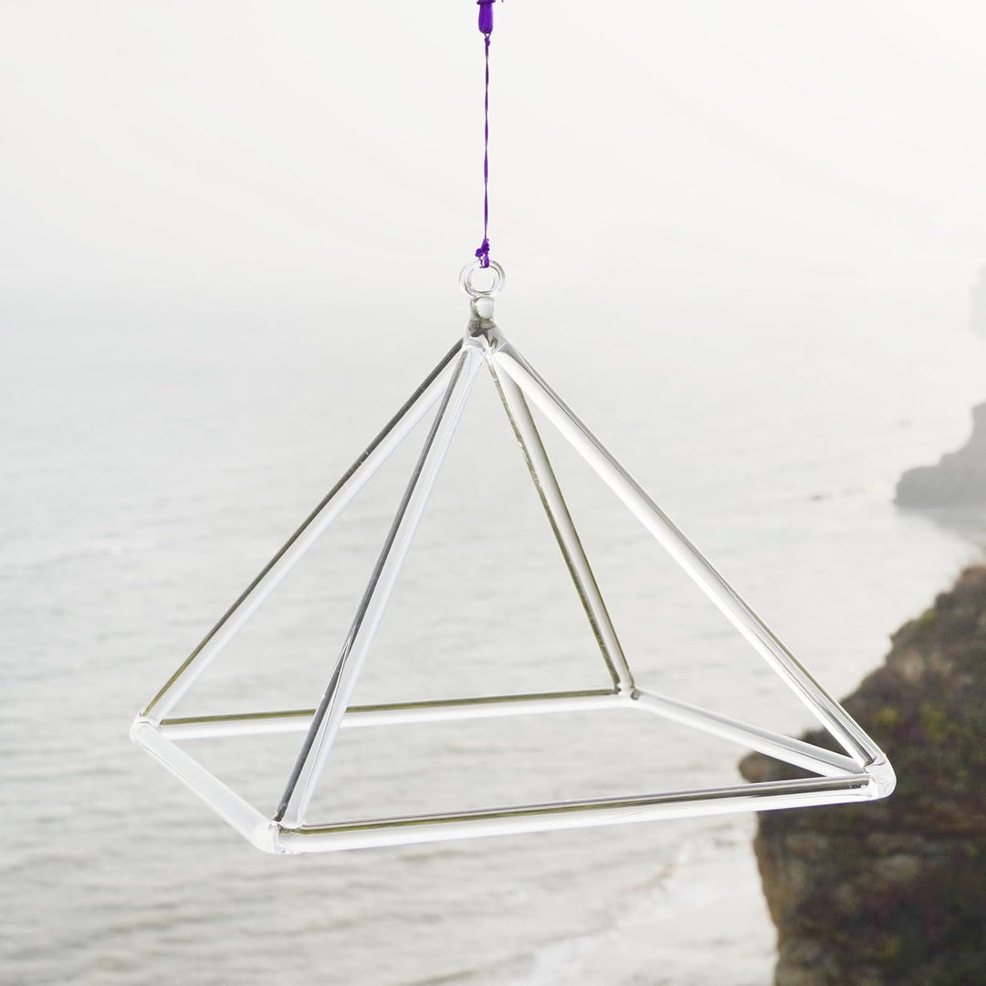 Hye-eun Clear Crystal Singing Pyramid,10-Zoll Transparent Kristall Klangpyramide aus klarem Quarz mi