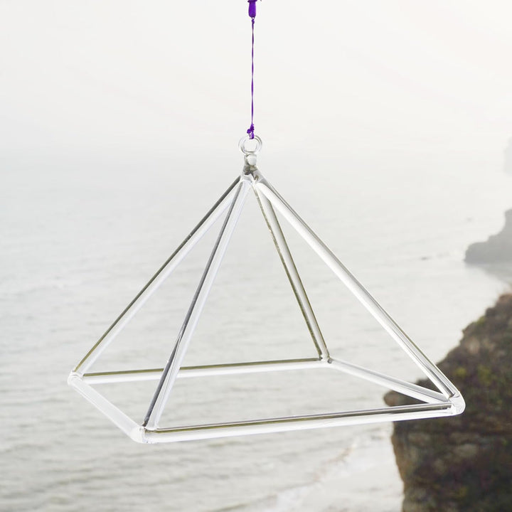 Hye-eun Clear Crystal Singing Pyramid,10-Zoll Transparent Kristall Klangpyramide aus klarem Quarz mi