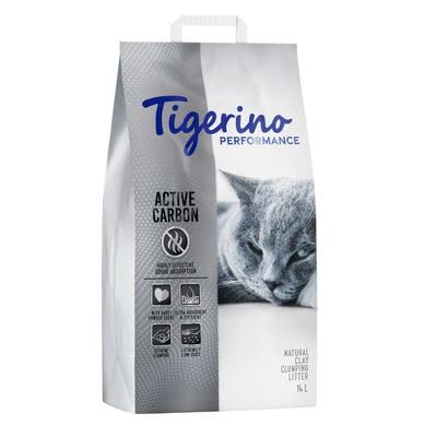 Tigerino - Performance Katzenstreu (Active Carbon) | Babypuderduft | 14L, 14L