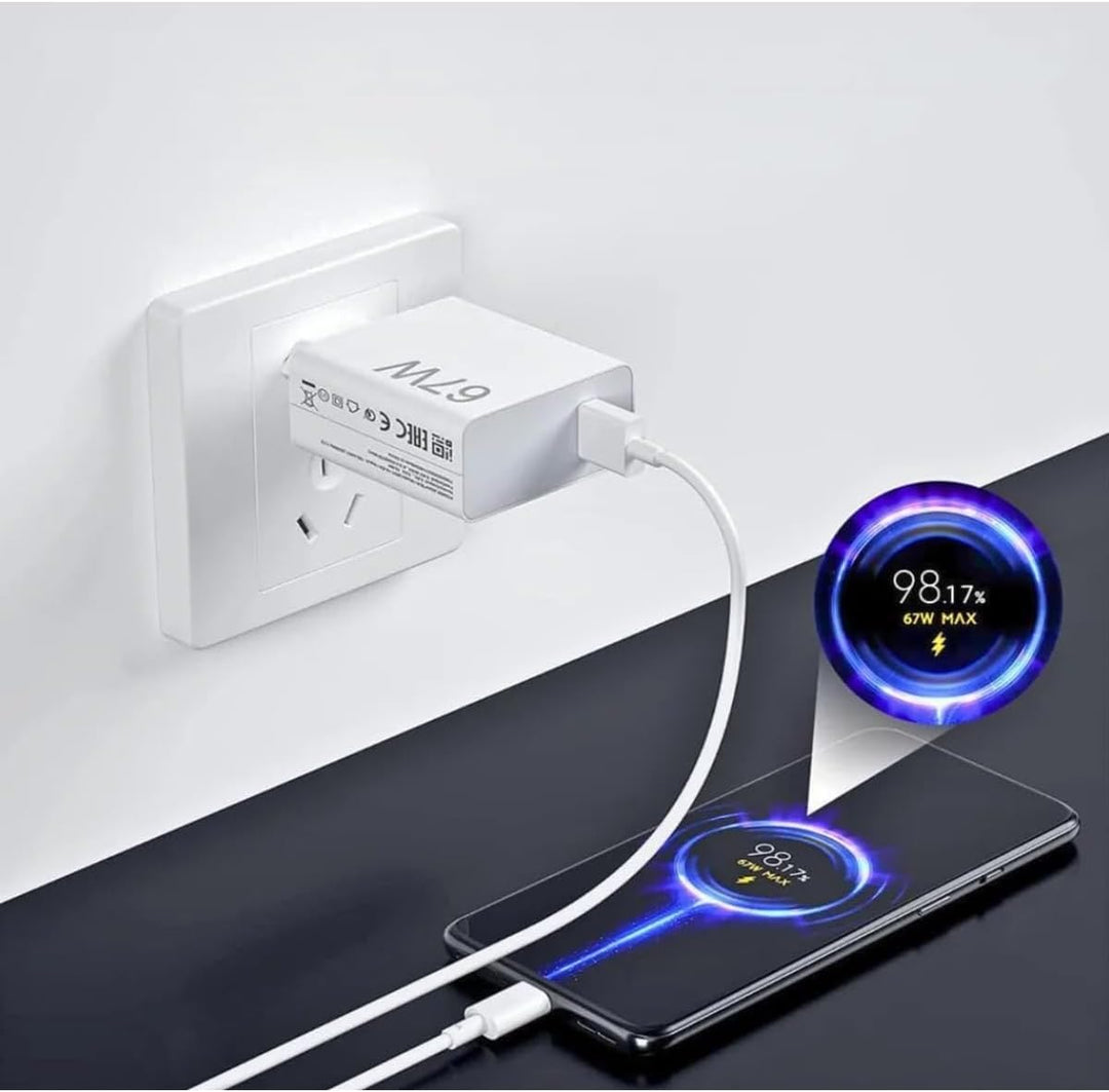 Xiaomi Mi Travel Charger Combo Set with USB-A to Type-C Charing Cable 1m, 67W White EU MDY-12-EJ