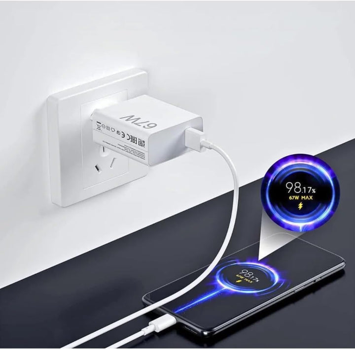 Xiaomi Mi Travel Charger Combo Set with USB-A to Type-C Charing Cable 1m, 67W White EU MDY-12-EJ
