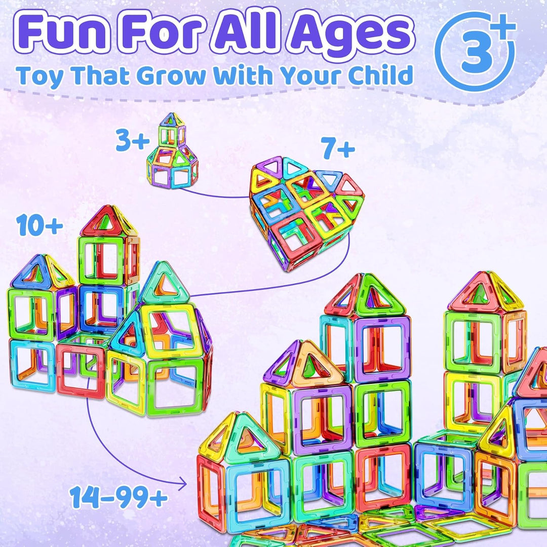 COOLJOY Magnetische Bausteine| 40 Teile Magnetbausteine Magnete Kinder | Magnetspielzeug Tiles | Mag
