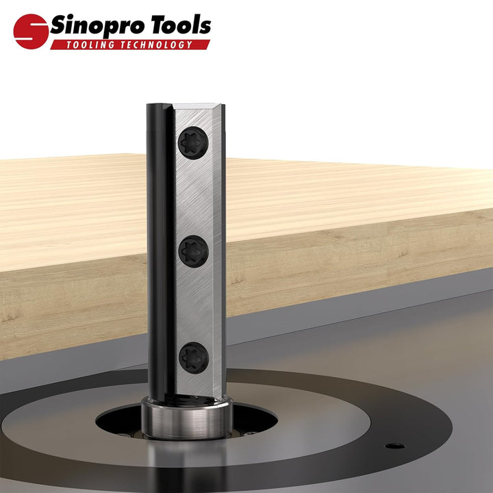 Sinoprotools Wendeplatten Bündigfräser HW – 8 mm Schaft, 16 mm Schneidendurchmesser, 50 mm Schneiden