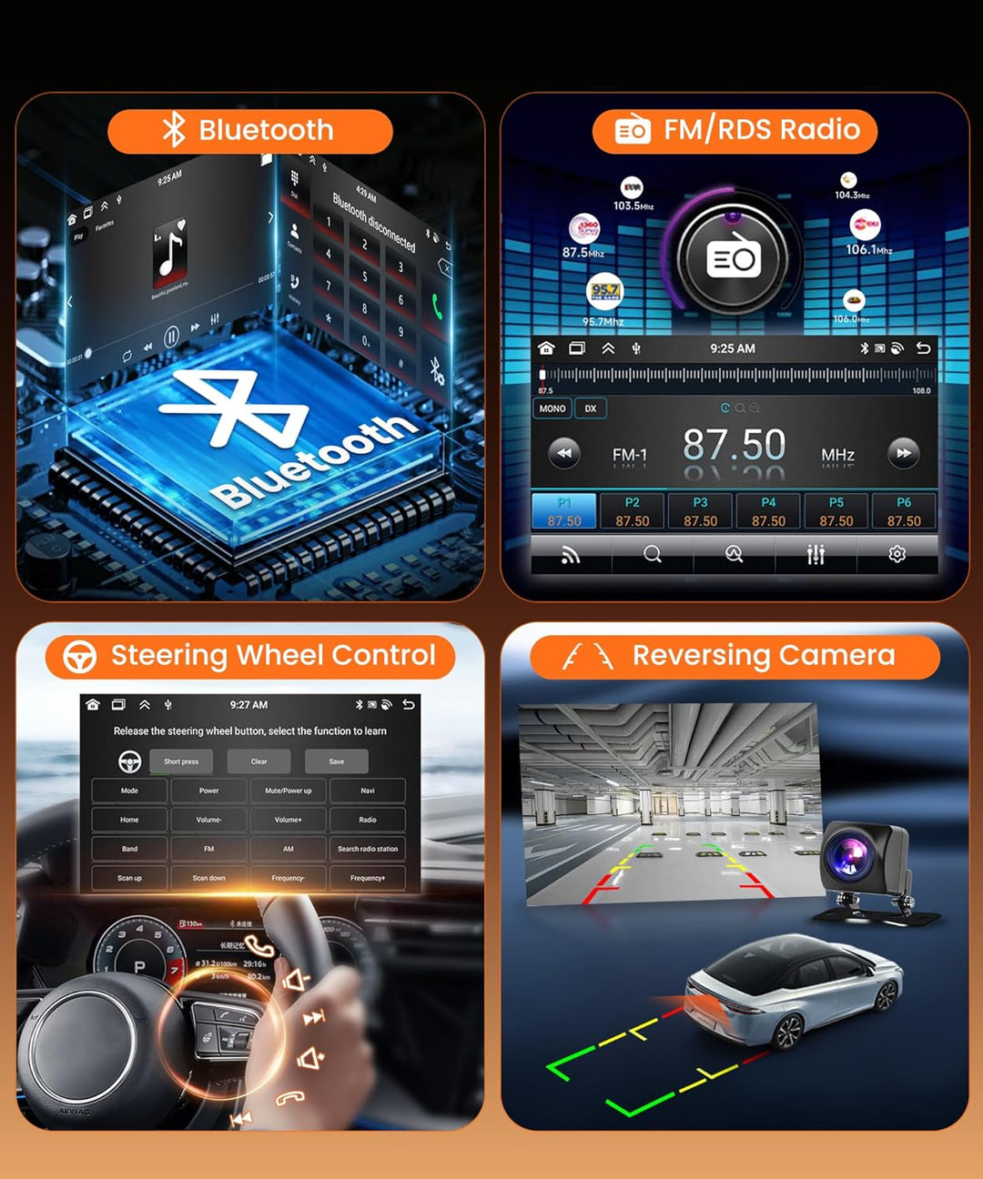 8 Kern 4G+64G Autoradio Android 15 für FIAT Fiorino/Qubo/Peugeot Bipper/Citroen Nemo, 7 Zoll HD IPS