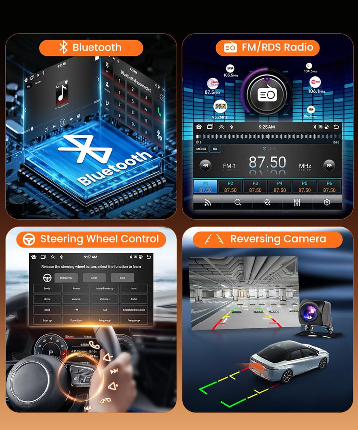 8 Kern 4G+64G Autoradio Android 15 für FIAT Fiorino/Qubo/Peugeot Bipper/Citroen Nemo, 7 Zoll HD IPS