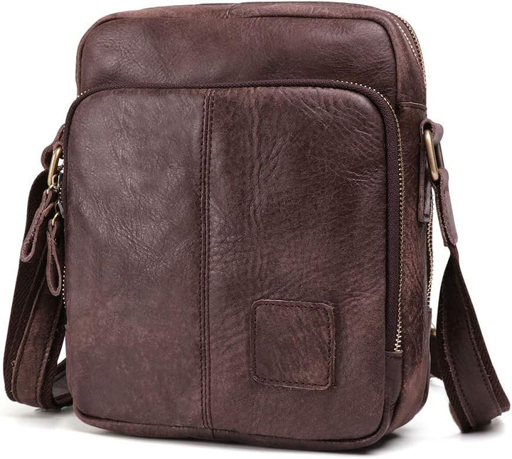 BAIGIO Umhängetasche Herren Leder Schultertasche Vintage Herrentasche Messenger Bag mit Schultergurt