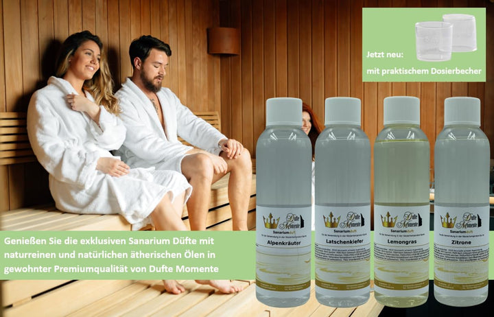 Dufte Momente Sanarium Duft 4 x 250ml - Alpenkräuter, Latschenkiefer, Lemongras, Zitrone - Duft für