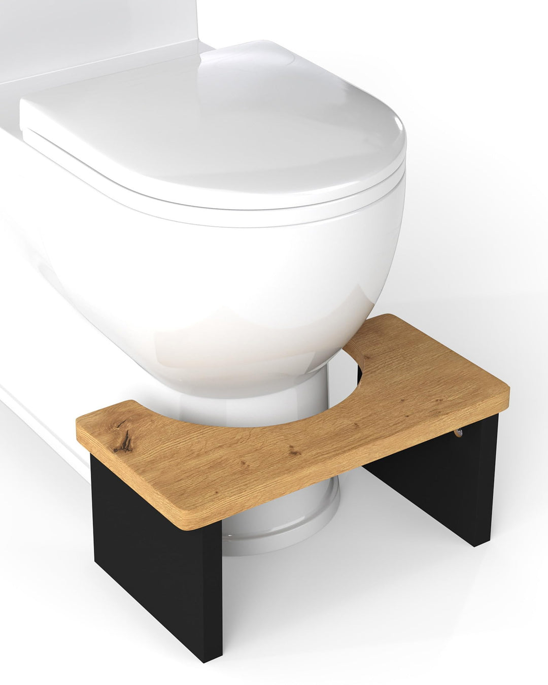 hitsuki Toilettenhocker Holz Optik 25mm Extra Dicke Fussbank Badezimmer, Toilettenhocker Erwachsene