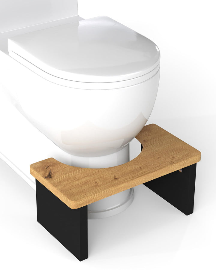 hitsuki Toilettenhocker Holz Optik 25mm Extra Dicke Fussbank Badezimmer, Toilettenhocker Erwachsene