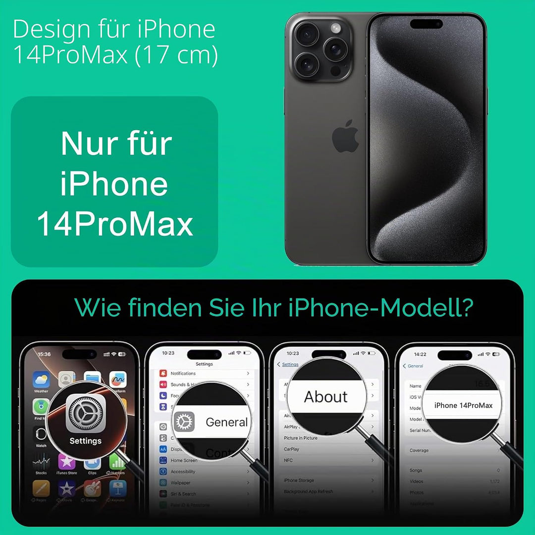 ONES Magnetisch für iPhone 14 Pro Max Ultradünne Hülle, Kompatibel mit MagSafe, Fallschutz in Militä