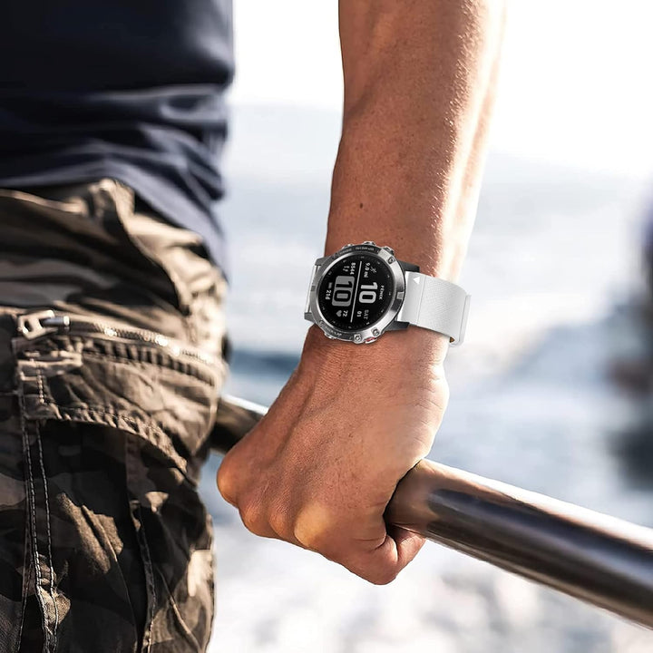 Armband für Garmin Fenix 7X, 26mm Echte Leder Ersatzarmband Quick-Fit Uhrenarmband für Garmin Fenix