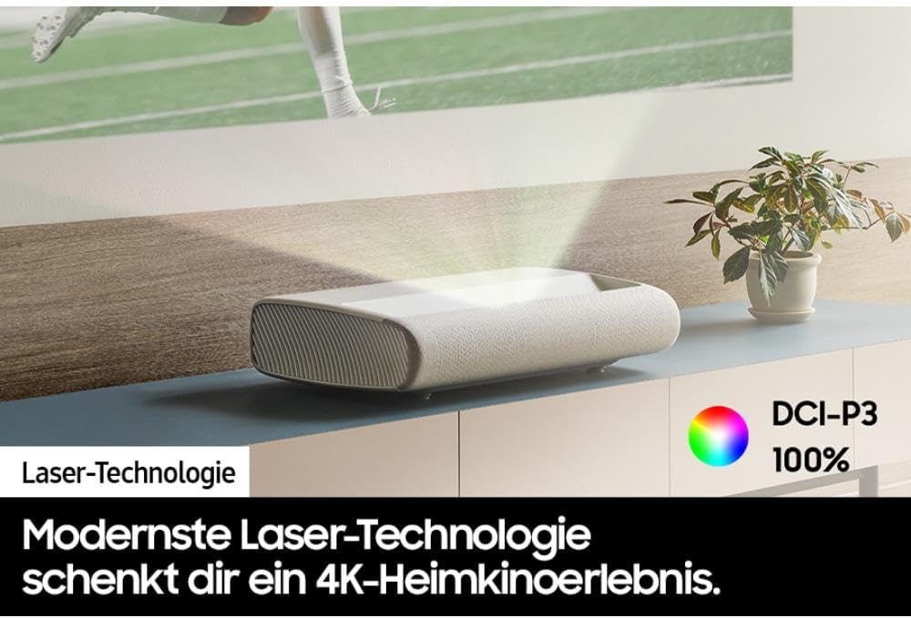 Samsung The Premiere 4K Laser Projektor, UHD Ultrakurzdistanz-Laserprojektor, Smart TV Beamer mit Ga