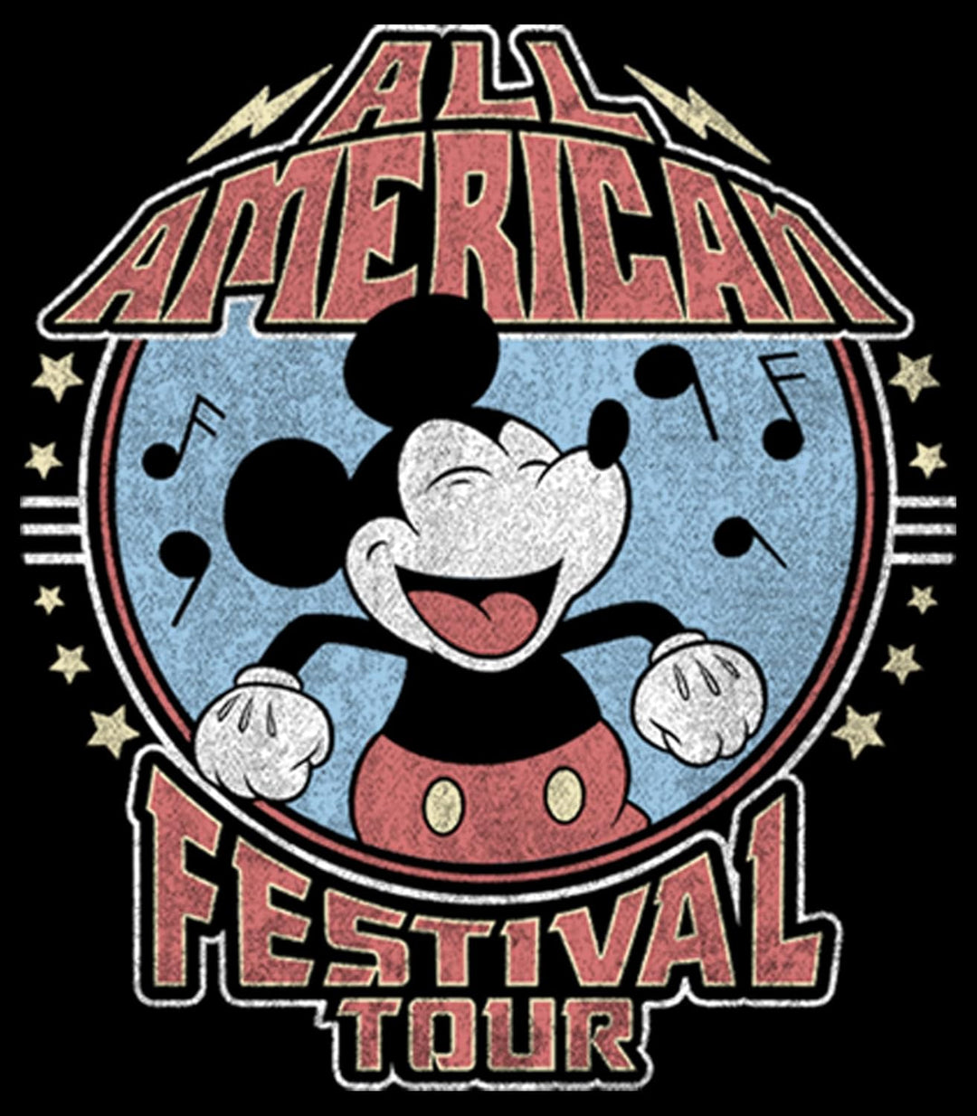 Disney Characters Mickey American Tour Boy's Hooded Pullover Fleece, Black, Small