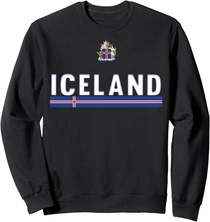 Island Sportliche Flagge und Emblem Design Sweatshirt