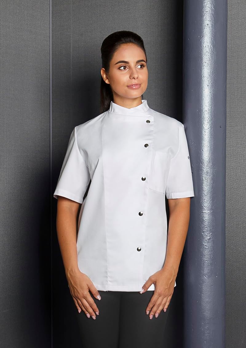 Karlowsky Damenkochjacke Greta Kurzarm Druckknöpfe 65% Polyester, 35% Baumwolle 40 Weiss, 40 Weiss
