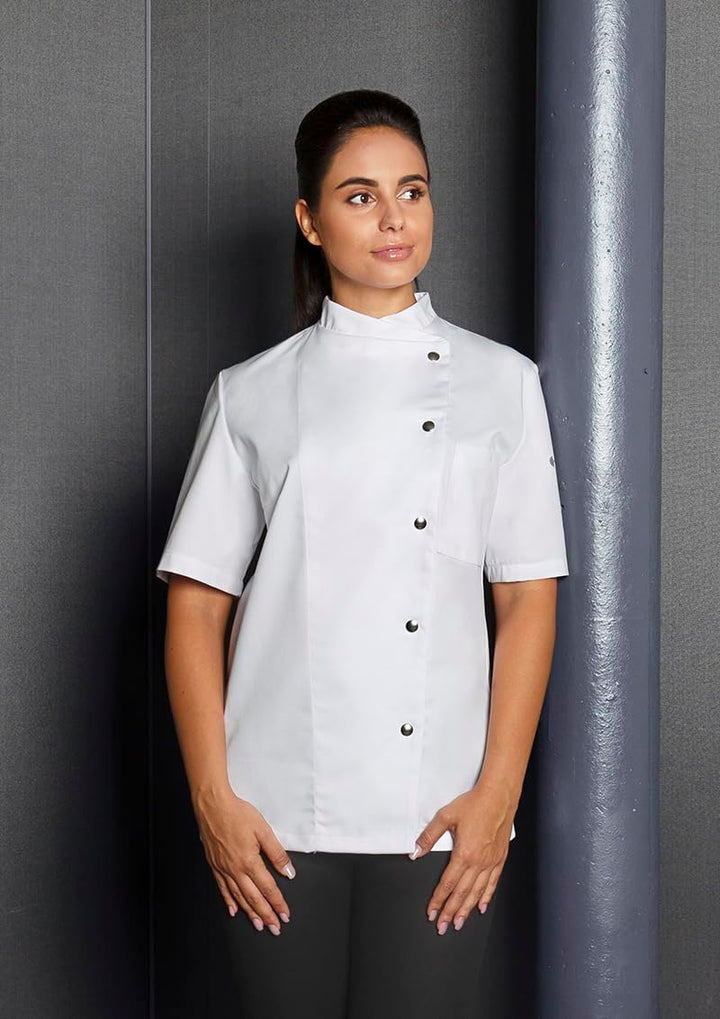 Karlowsky Damenkochjacke Greta Kurzarm Druckknöpfe 65% Polyester, 35% Baumwolle 40 Weiss, 40 Weiss