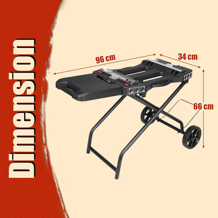Denmay Tragbarer Grillwagen mit Rad für Weber Q1200, Q1000, Q2200, Q2000 Serie, für Blackstone 43CM