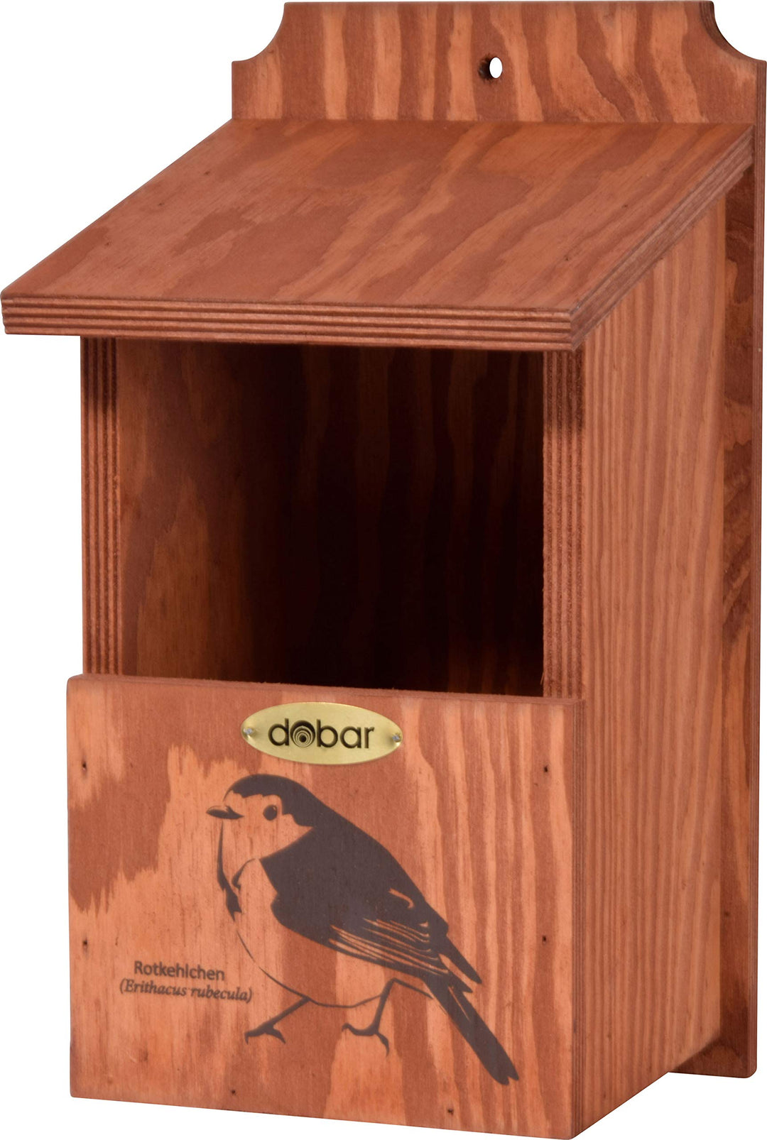 dobar® green label 22366FSCe Nistkasten "Rotkehlchen" - Halbhöhlenkasten aus Holz - Nisthilfe für Ha