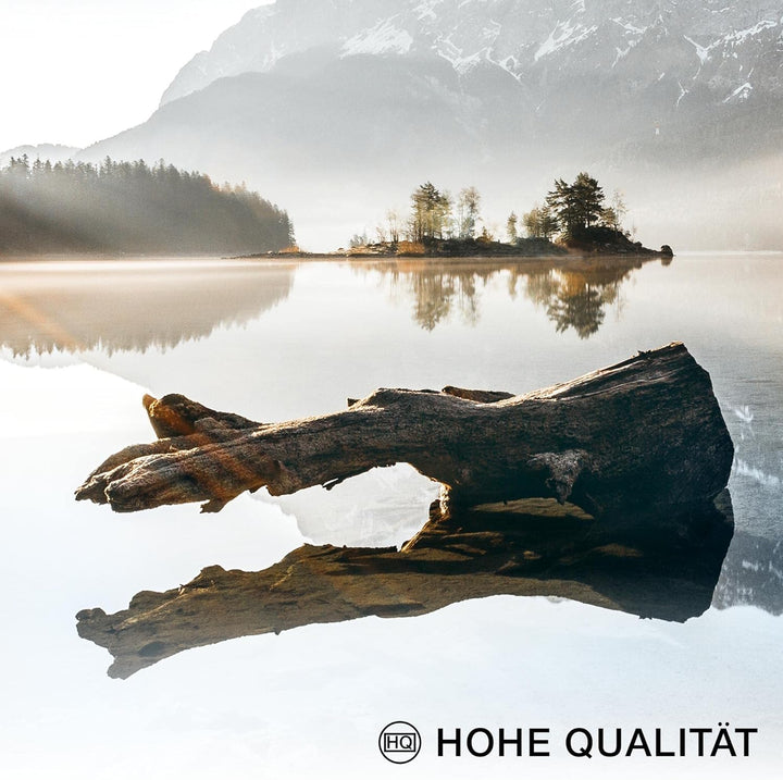 Novart Wandbilder Set Berge und See Natur - KEIN EXTRA RAHMEN BENÖTIGT - Modern Deko - Wohnzimmer Sc