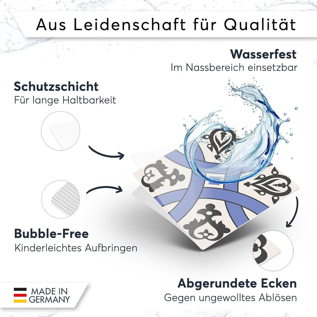 CREATISTO Mosaik-Fliesen Fliesensticker Fliesenfolie - Klebefolie Aufkleber für Fliesen I Klebeflies