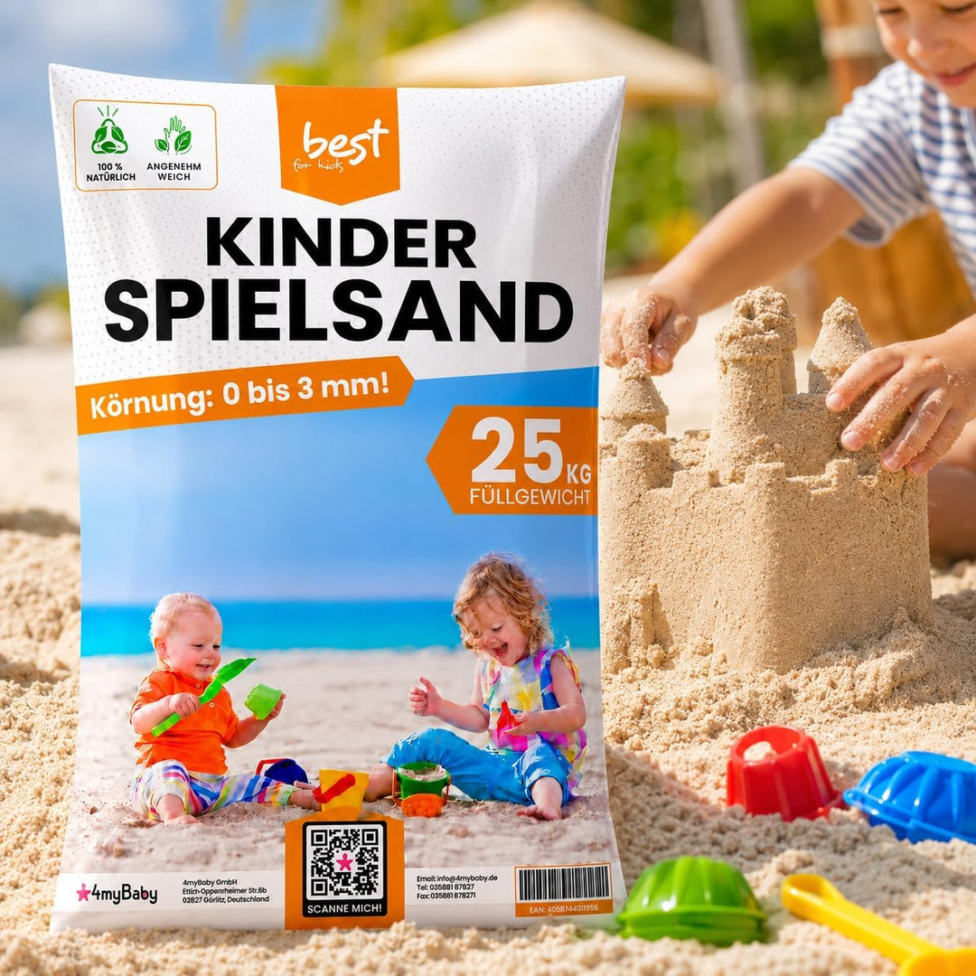 Spielsand 25kg | Quarz Sand für Sandkasten | Kinder Sand | Dekosand | Spielsand für Sandkasten | Kei