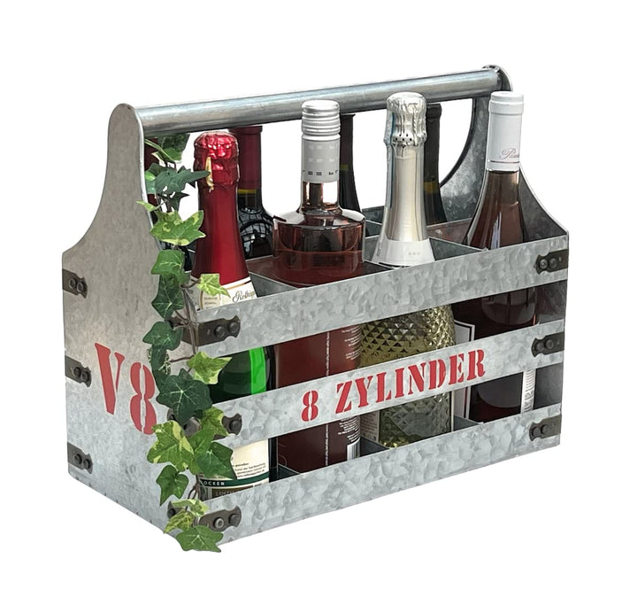 DanDiBo Weinträger Metall mit Öffner Flaschenträger 8 Zylinder V8 96404 Flaschenöffner Flaschenkorb