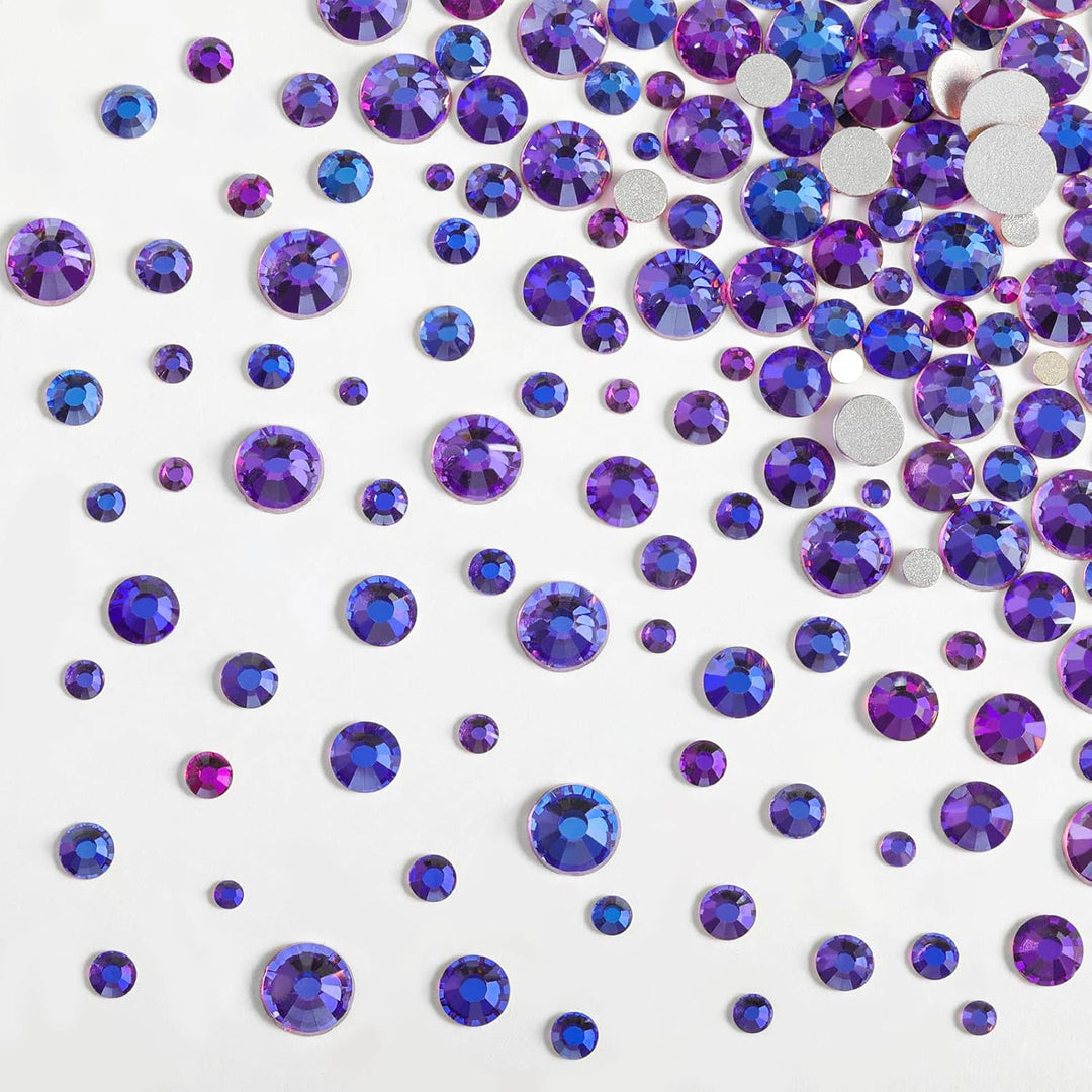 Beadsland Strasssteine für Makeup,8 Grössen 2500pcs Kristall flache Rückseite Strasssteine Gesicht E