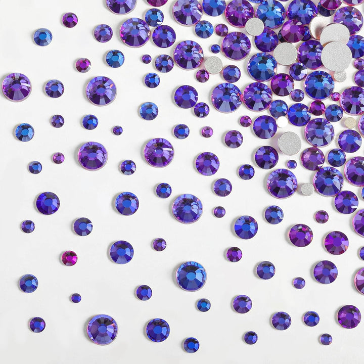 Beadsland Strasssteine für Makeup,8 Grössen 2500pcs Kristall flache Rückseite Strasssteine Gesicht E