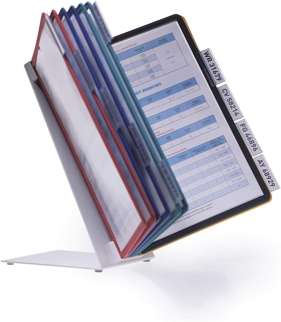 Durable Tisch-Sichttafelsystem (Vario Table 10, mit 10 Sichttafeln A4) mehrfarbig, 557000 Tisch 10 T