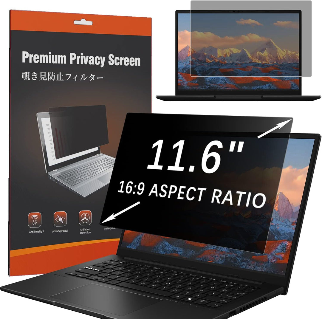 HaruYo Laptop Blickschutzfilter 11.6 Zoll 16:9, Notebook Privacy Filter, Anti-Spy Blickschutzfolie A