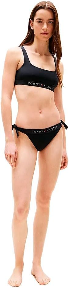 Tommy Hilfiger Damen Bikinihose Seitliche Schnürung Side Tie Cheeky Bikini Sport XL Black (Black), X
