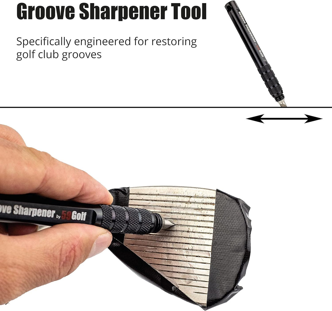 59Golf - Golfschläger-Rillenschärfer-Kit - Rillenschärfer-Werkzeug + Schärföl + Klebeband + Gummisch