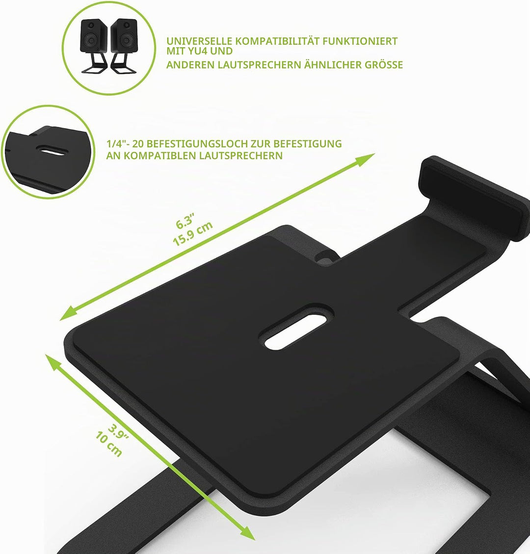 Kanto SE4 Elevated Desktop Speaker Stands for Midsize Speakers | Universal Compatibility | Supports