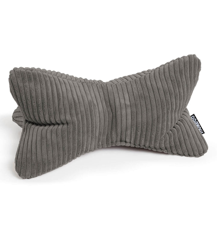 mokebo 'Der Leseknochen' Lesekissen aus weichen Cord-Stoff, ergonomisches Nackenkissen aus gemütlich