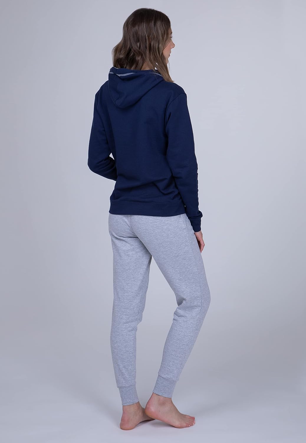 maluuna Damen Hausanzug Hoodie mit Hose, Farbe:grau, Grösse:S
