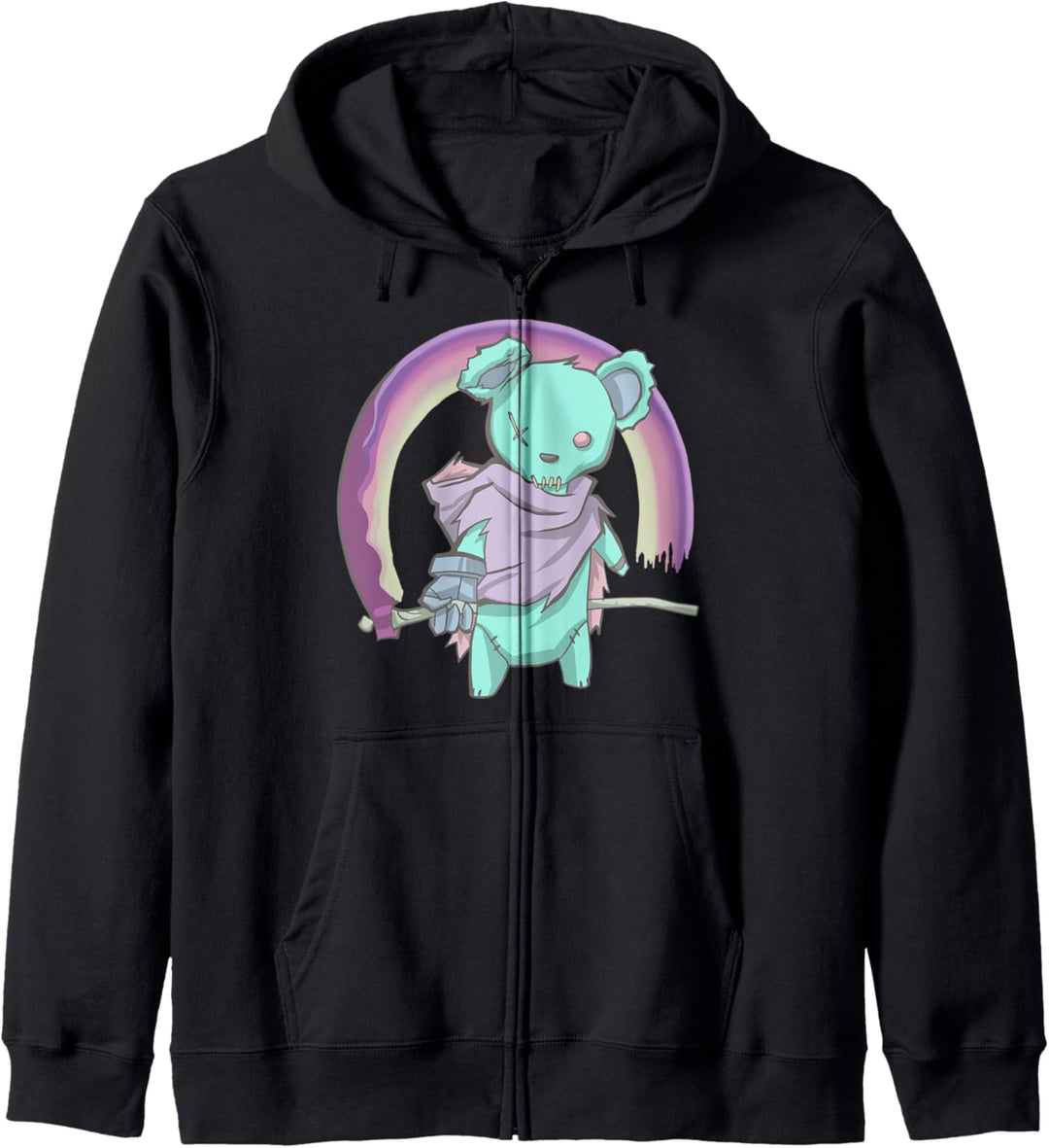 Pastell Goth Wizard Teddybär Kawaii Kapuzenjacke