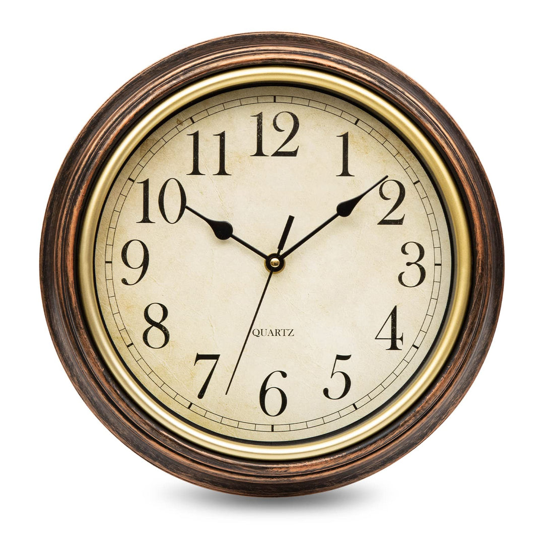Wanduhr Ohne TickgeräUsche Lautlos Vintage 30cm Quarz Gross Batterie Betriebene Einfach zu Lesen für