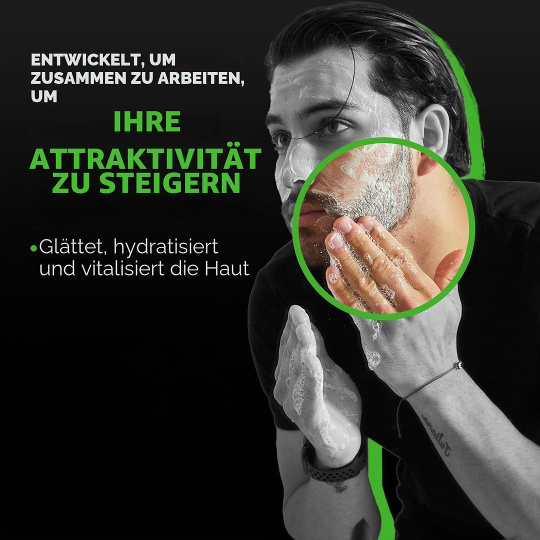 Tiege Hanley Herren-Hautpflegesystem – Stufe 1,Herren-Routine-Produkt-Set: Gesichtsreinigung, Morgen