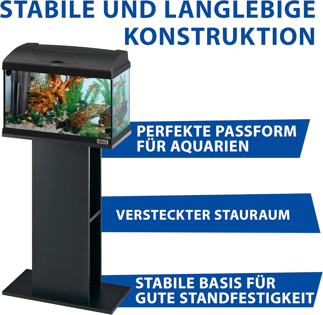 Ferplast Hydor Aquarienschrank aus Holz STAND 50/60, wasserabweisende Oberseite, schwarz